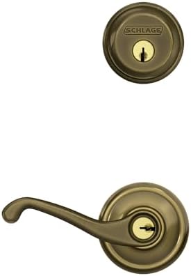 SCHLAGE FB50 V FLA 609 Single Cylinder Deadbolt System - Antique Brass