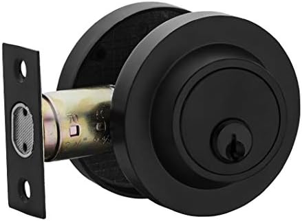 Modern Iron-Black Single Cylinder Deadbolt Lock
