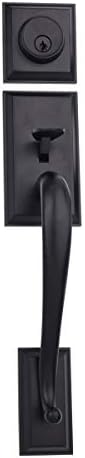Zinc Alloy Door Handle Set with Adjustment Lever Matte Black
