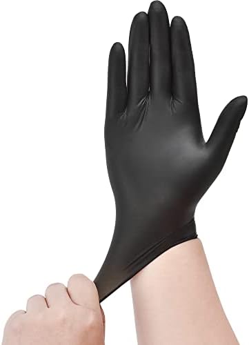 SwiftGrip Disposable Black Nitrile Exam Gloves Medical Cooking Esthetician Non-Latex Durable