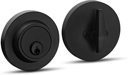 Modern Iron-Black Single Cylinder Deadbolt Lock