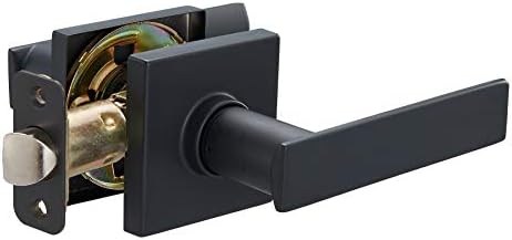 Amazon Basics Door Lever Passage Matte Black 6-Pack
