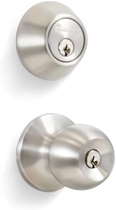 Secure Entry Door with 6-Keys Stainless Steel Combo Lock Set