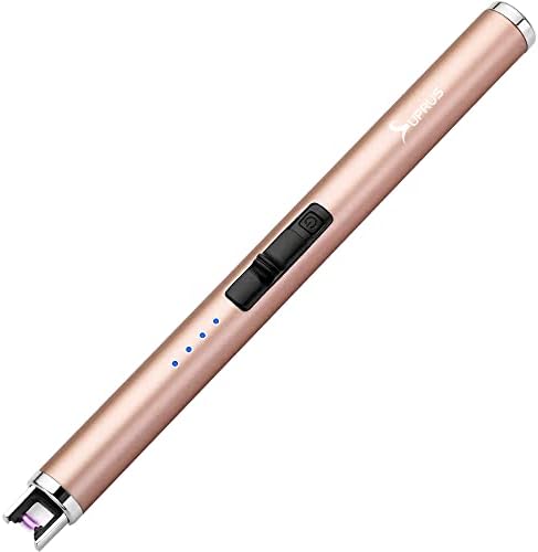 SUPRUS Rechargeable LED Lighter with Safety Switch and Battery Display