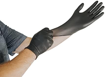 4Lifetime Industrial Black Nitrile Gloves - 4 mil Thick Box of 100