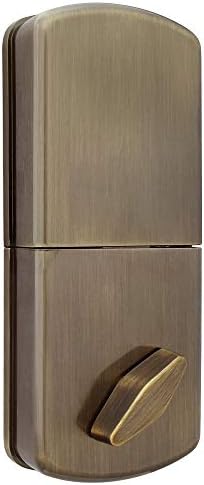 MiLocks Keyless Entry Deadbolt Lock Set Stainless Steel Antique Brass Finish