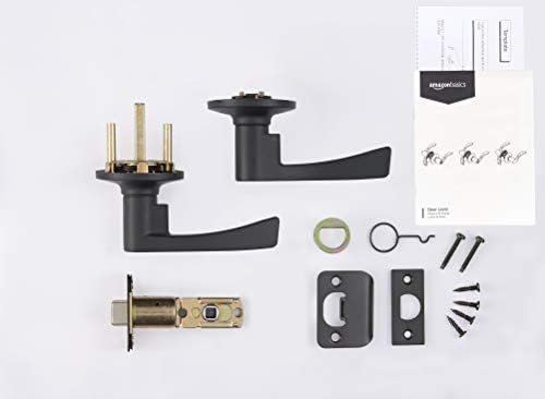 Matte Black Door Lever Set Passage Style 6-Pack