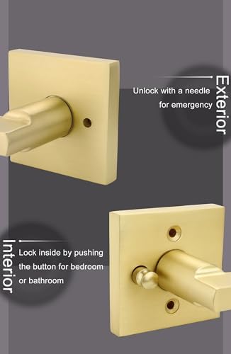 GoldenWarm Durable Privacy Door Handle for Home Use