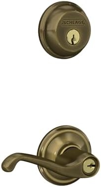 SCHLAGE FB50 V FLA 609 Single Cylinder Deadbolt System - Antique Brass