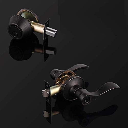 2-Pack Front Door Lockset with Oil-Rubbed Bronze Deadbolt Set