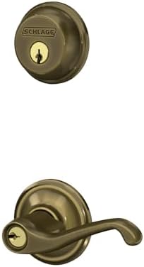 SCHLAGE FB50 V FLA 609 Single Cylinder Deadbolt System - Antique Brass