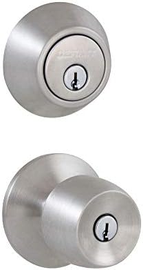 Stainless Steel Keyed Entry Knob Deadbolt Combo Pack