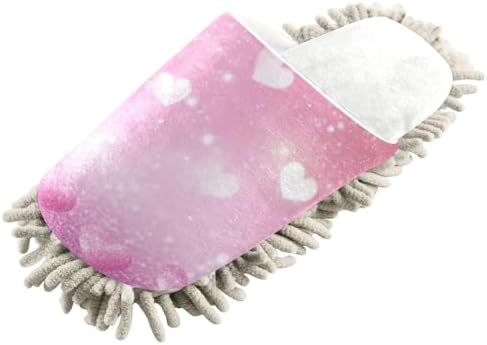 Burbuja Valentine Glitter Heart Mop Slippers Perfect for Home Kitchen