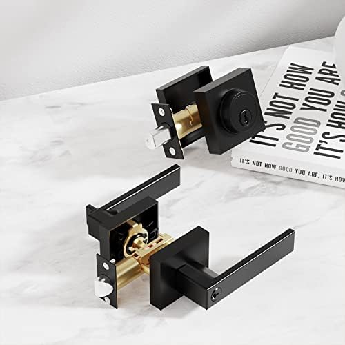 Keyed Entry Door Handle Single Cylinder Deadbolt Combo