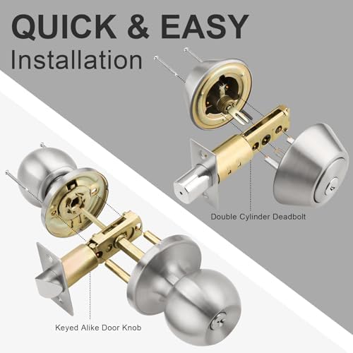4-Pack Keyed Entry Door KnobsDeadbolt Set
