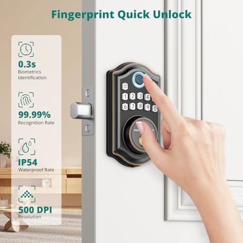 Fingerprints PIN Secure Front Door
