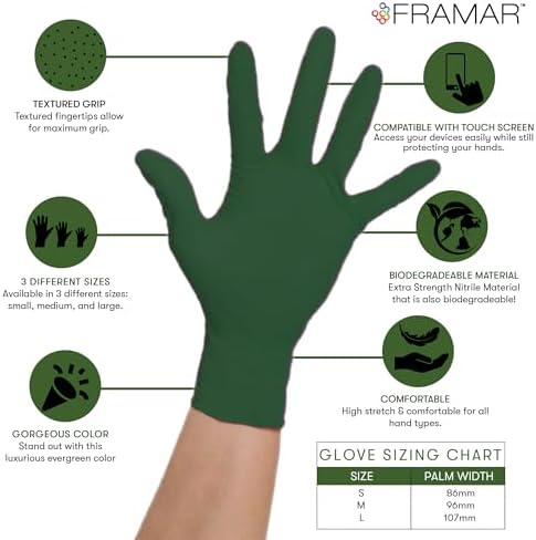 Framar Eco-Friendly Nitrile Gloves Kitchen More