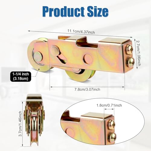 2-Piece 1-14 inch Sliding Patio Door Rollers