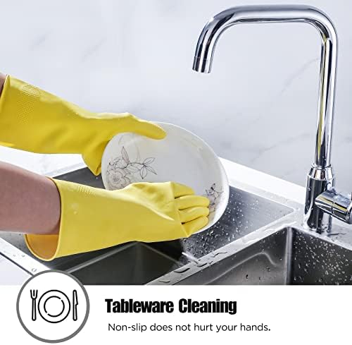 Rubber Cleaning Gloves for Kitchen Reusable House Guard Gloves