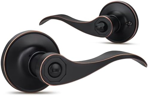 Moquin Wave Design Privacy Door Lever Oil-Rubbed Bronze