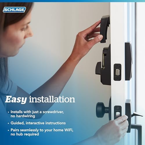 Schlag Encode Smart WiFi Deadbolt with Century Trim Aged Bronze
