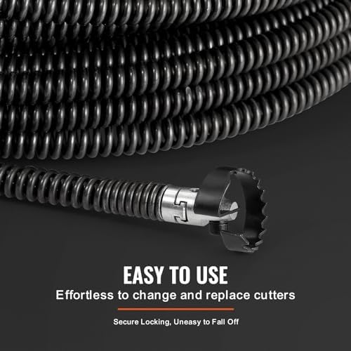 Professional Drain Cleaning Cable with 7 Cutters for 08 to 39 Pipes