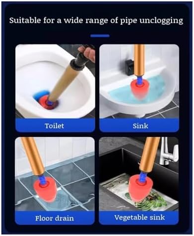 Stainless Steel Drain unclogger Tool Quick Effective for Toilets Pipes Insert Gun