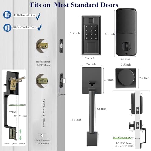 Smart Door Lock Set with Keyless Entry Fingerprint Unlock