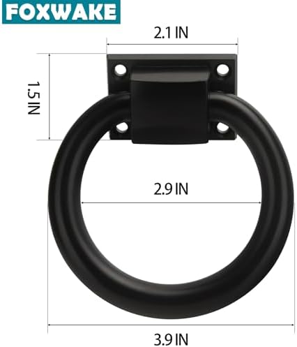 Matte Black Ring Garage Door Pull
