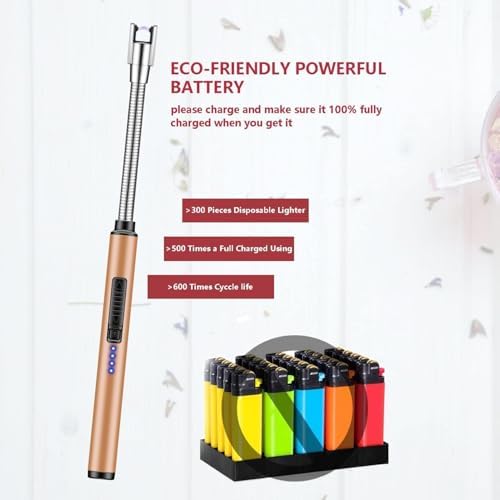 2-Piece Windproof Rechargeable Candle Lighter Compact Durable for Camping Aromatherapy