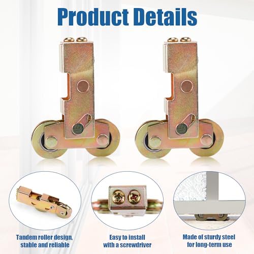2-Piece 1-14 inch Sliding Patio Door Rollers