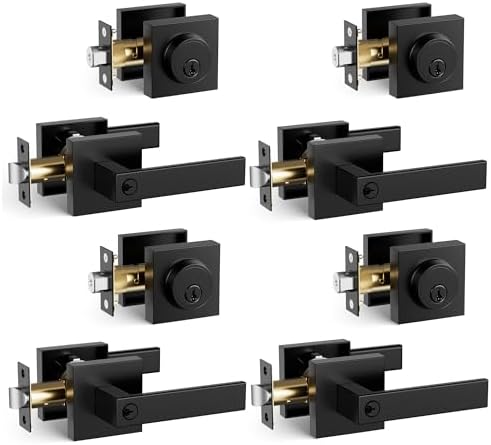 Keyed Entry Door Handle Single Cylinder Deadbolt Combo