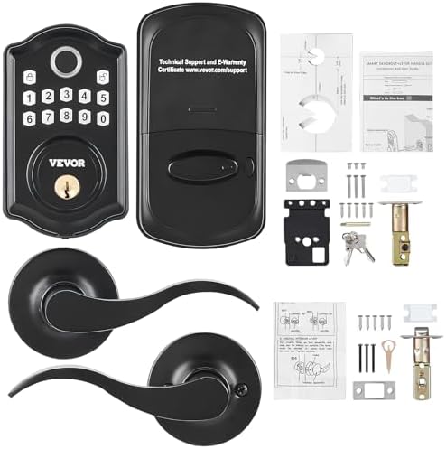 Fingerprints Door Lock with 2 Handles and Keypad Entry