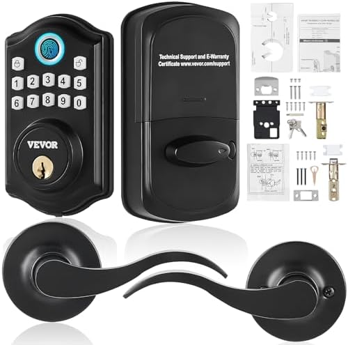 Fingerprints Door Lock with 2 Handles and Keypad Entry