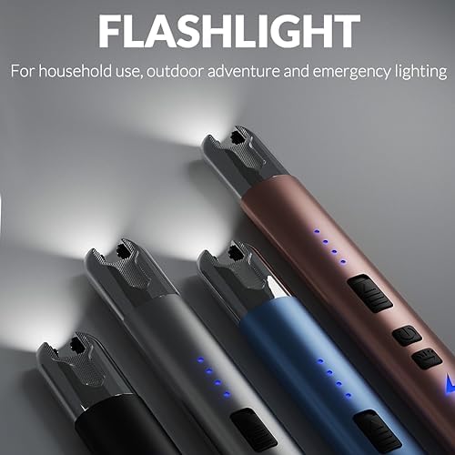 IUIRE Electric Candle Lighter with Flashlight Function USB Rechargeable Battery Double Safety Switch