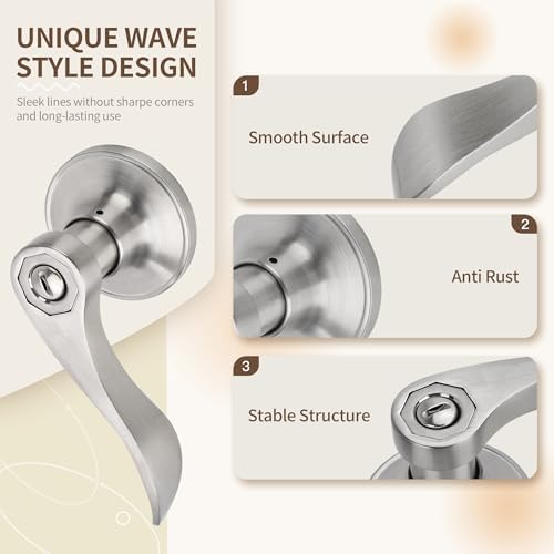 Moquin Wave Design Privacy Door Lever