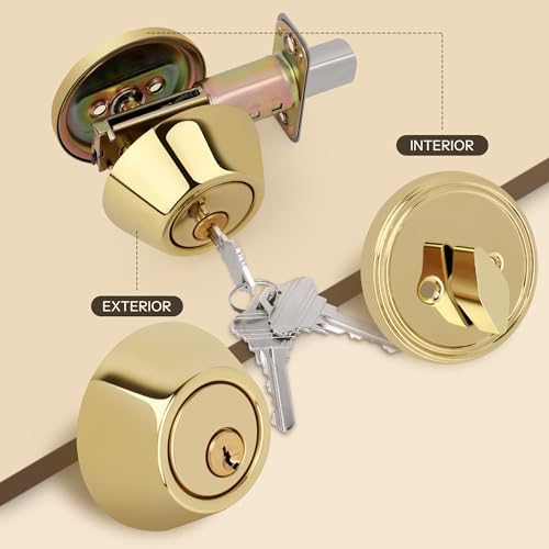 Round Design Single Cylinder Deadbolt with Keys for Front Door Security