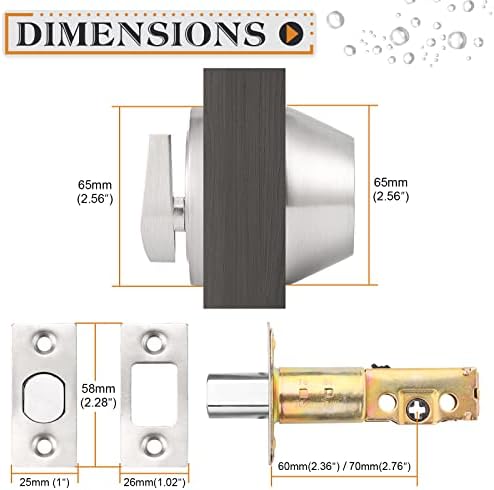 Probrico 1-Side Keyed Cylinder Door Deadbolt - Secure Durable Professional locks