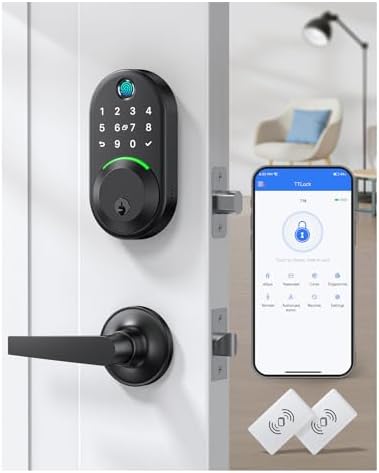 WiseGear Smart Front Door Lock Set with Fingerprint Keypad Entry