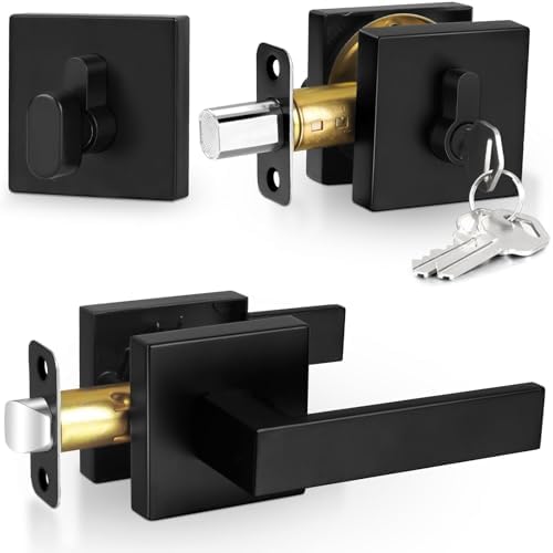 Sopoby Passage Door Handle Matte Black Combination Set