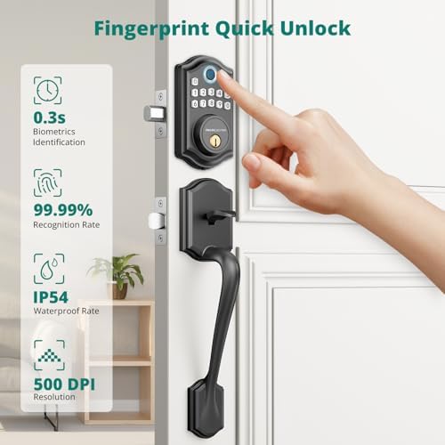 Fingerprint Entry Door Lock with Handle Set