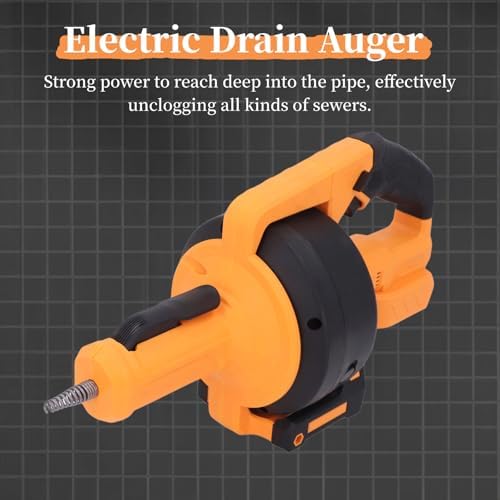 Electric Drain Auger Set with LED Light for 34in-2in Pipes