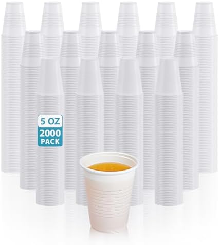 Lilymicky 2000 PACK 5 oz White Plastic Cups