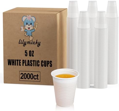 Lilymicky 2000 PACK 5 oz White Plastic Cups