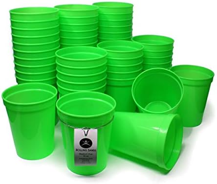 Rolling Sands Reusable Plastic Stadium Cups Set of 50 16oz BPA-Free