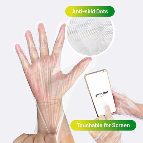 Disposable TPE Cooking Gloves - Latex Powder Free Food Safe 100 Pcs Pack