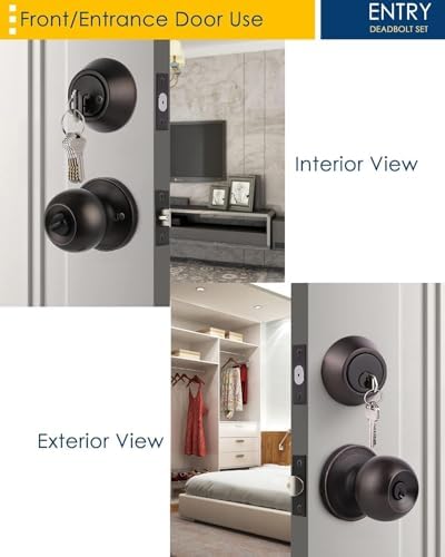 Secure Durable Entry Door Lock Set