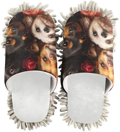 Burbuja Dogs Roses Mop Slippers More Than Just a Slipper