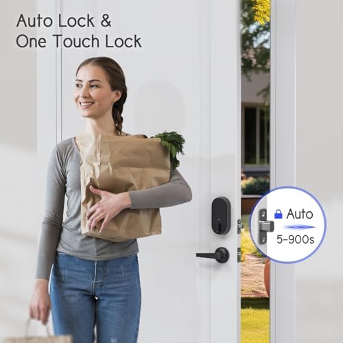 WiseGear Smart Front Door Lock Set with Fingerprint Keypad Entry