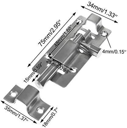 6-Piece Door Security Latch Lock Set Durable Easy to Install